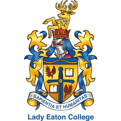 Lady Eaton College's coat of arms, with the motto Sapientia et Humanitas.
