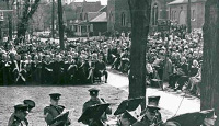 Peterborough Town and Gown event from 50 years ago in black and white photograph