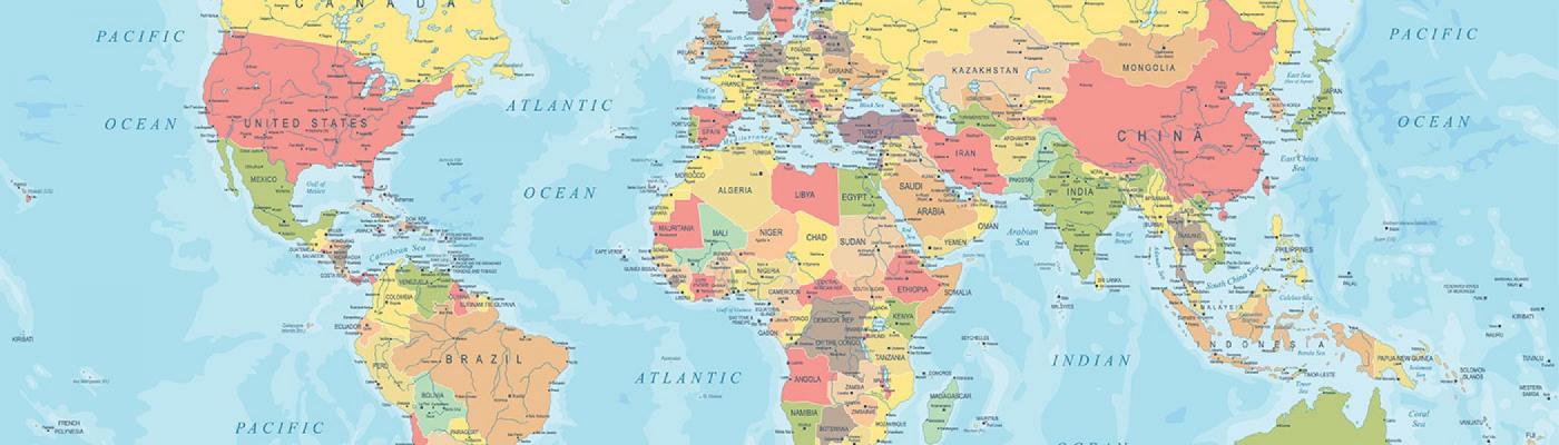 Coloured world map