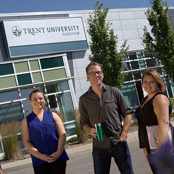 Trent university durham staff and students  smiling to camera 