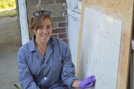 Trent Ph.D. Candidate Theresa Stotesbury at the Crime Scene House