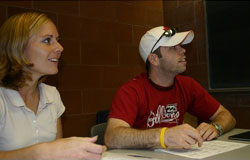 Teacher candidates participate in a workshop during orientation week.