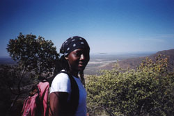 Photo 2: Janice Nyarko-Mensah in the hills above Otse Village