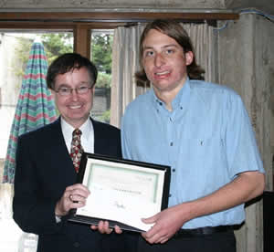 James Middleton presents the Middleton Essay Prize to Stephen Partridge
