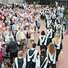 Class of 2014 convocation procession walking to the podium