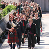 Convocating students walking across the bridge: June 6, 2014 - Afternoon