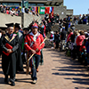 Convocating students and professors walking onto podium: June 2, 2015 - Morning