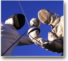Two fencers duelling
