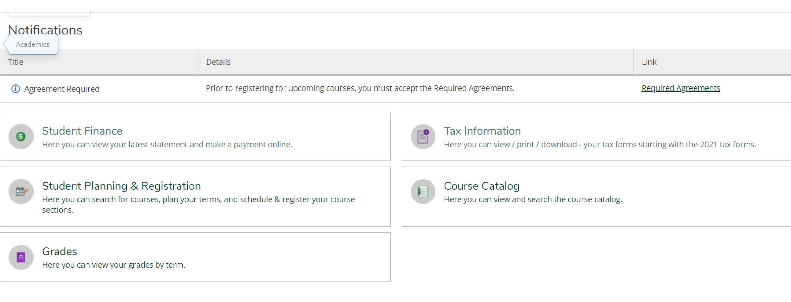 Image of the Self-Service Homepage
