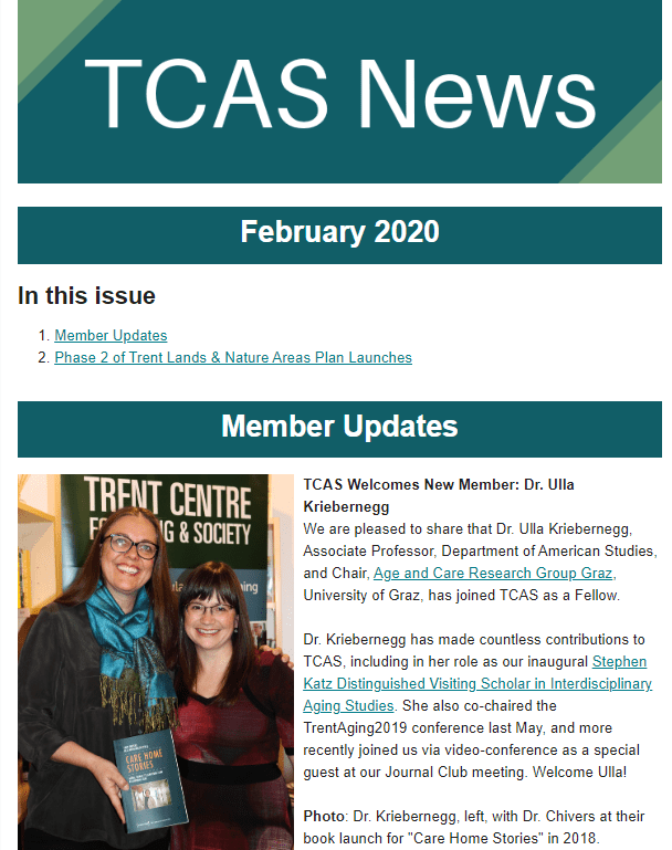TCAS News - Member Updates