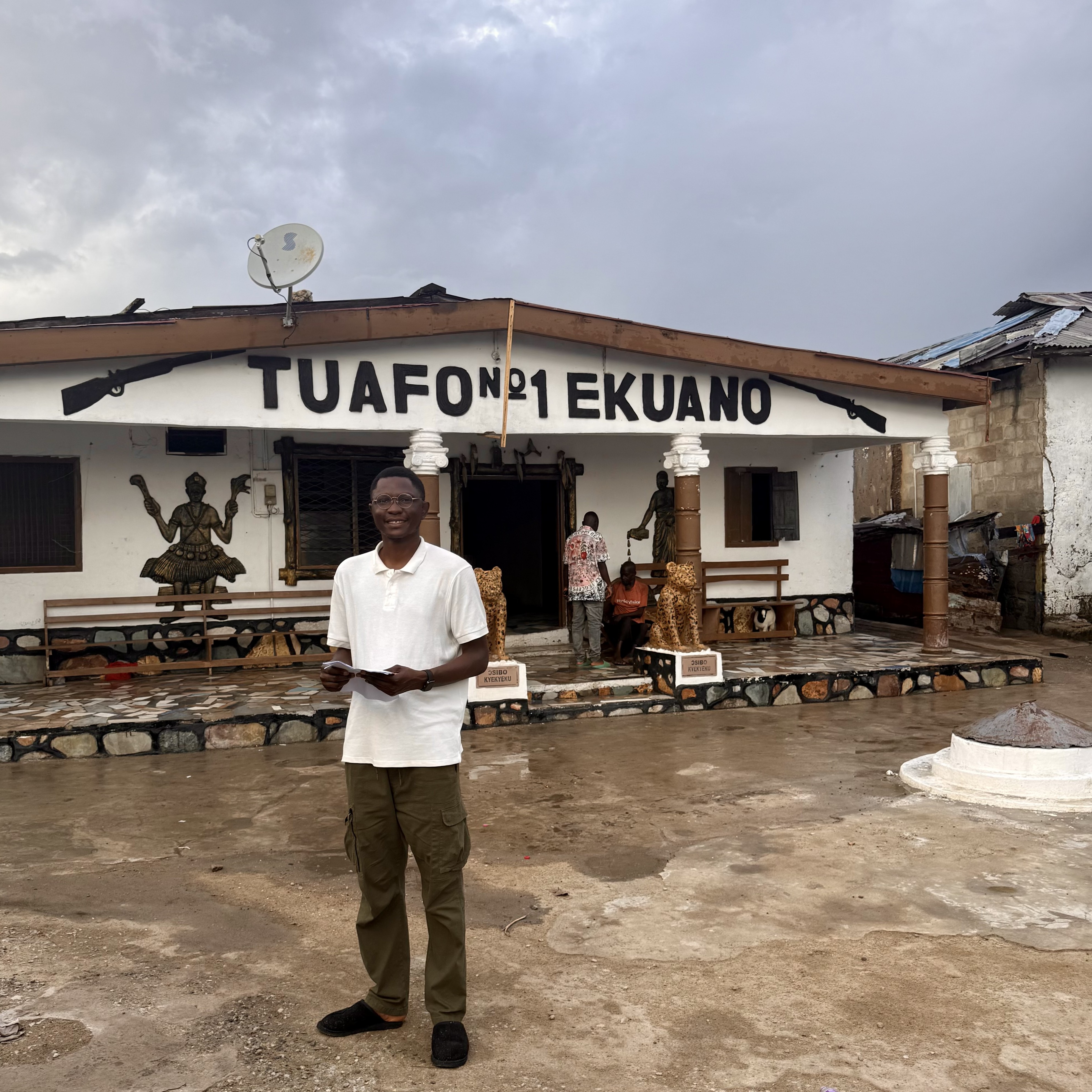 Benjamin conducting research in Winneba, Ghana