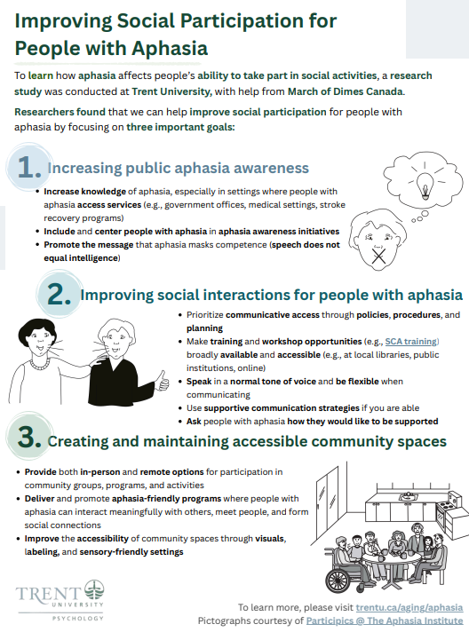 Improving social participation for people with aphasia: Recommendations poster