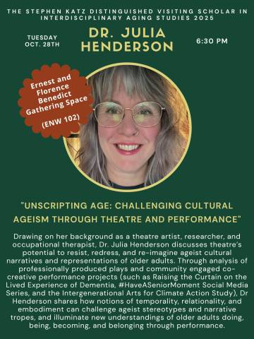 Dr. Julia Henderson Katz Lecture Poster, displaying the same information as the text above/below