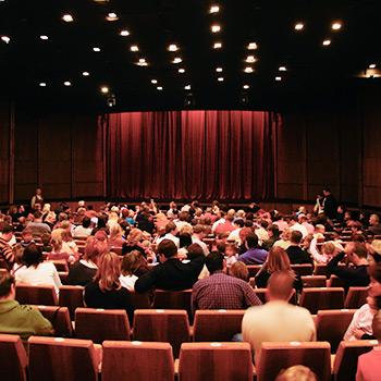 people in a theatre facing the stage