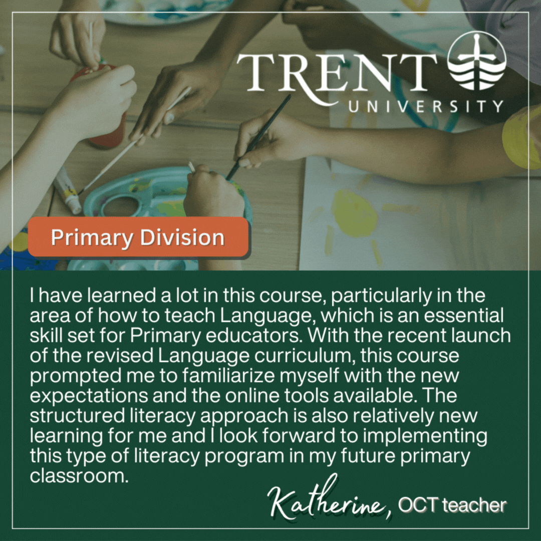 "Testimonial for Trent University's Primary ABQ course"