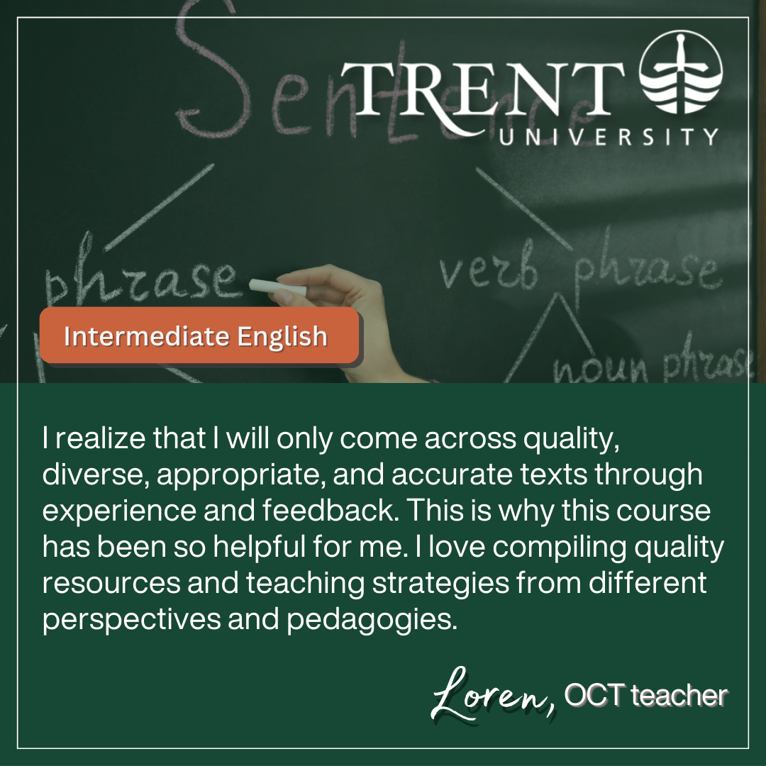 "Testimonial for Trent University's Intermediate English ABQ course"