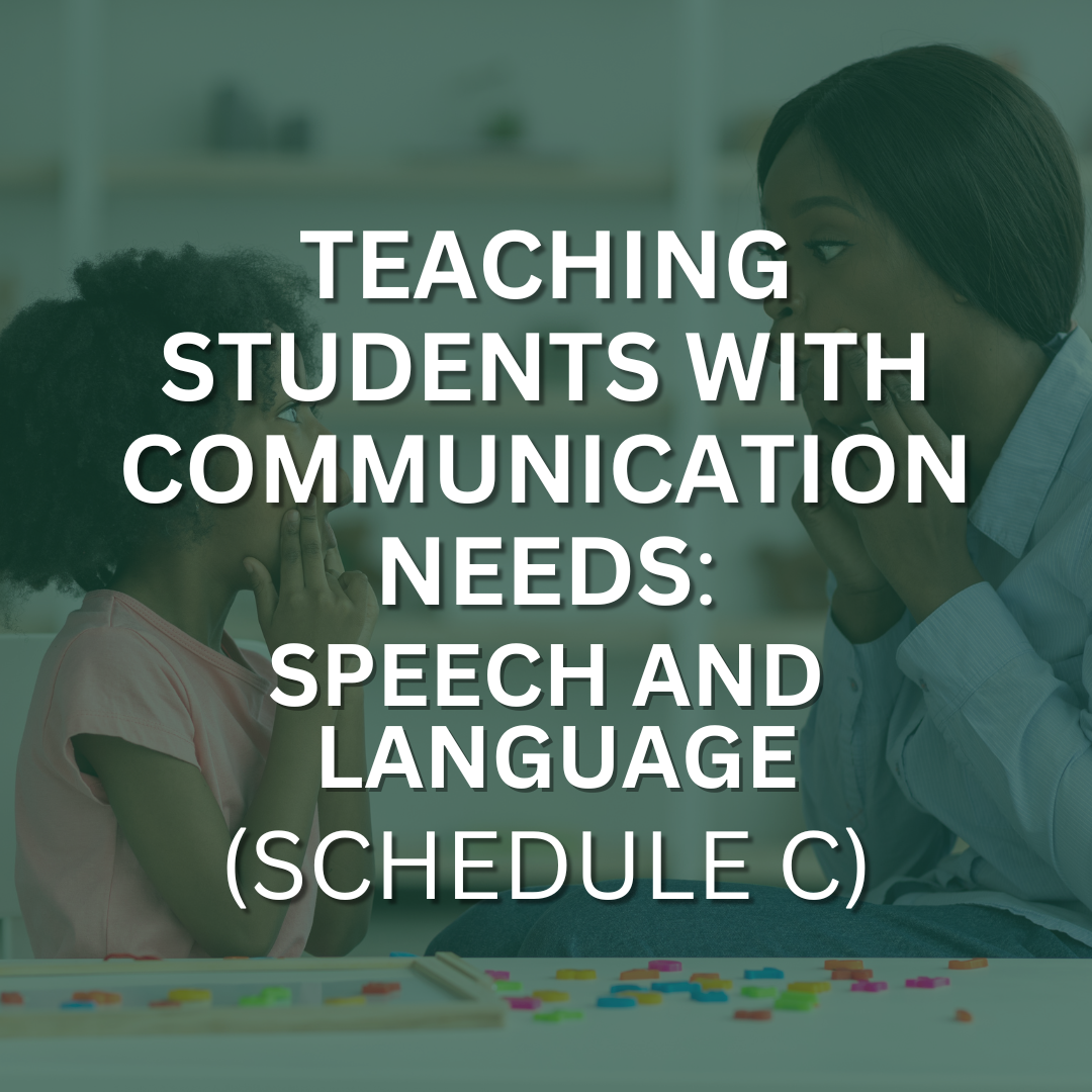 A teacher is working with a young student on speech and language skills