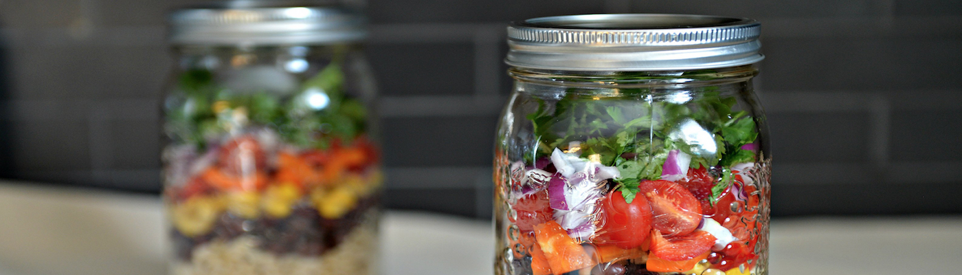 A Mexican inspired mason jar salad