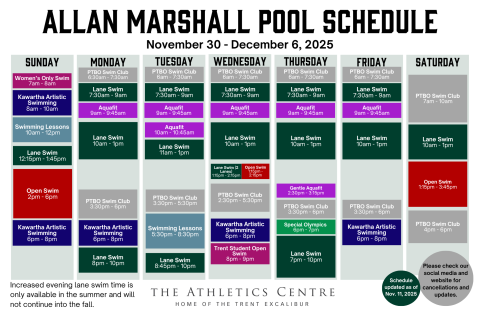 Nov 30 - Dec 6 Schedule