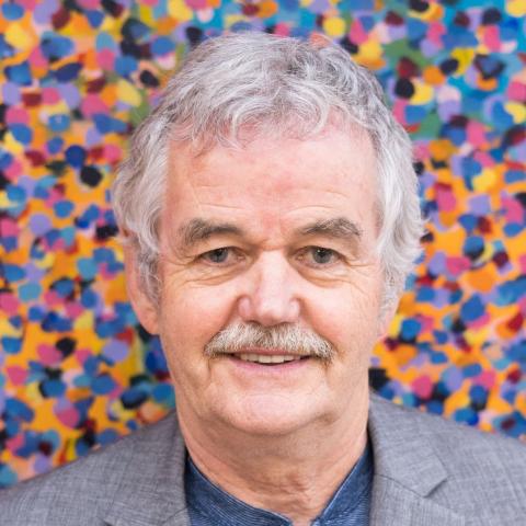 photo of Leo Groarke against multi-coloured background