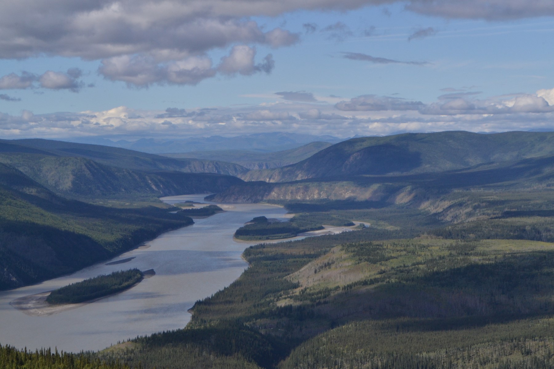 Foothills and valley with river