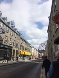 Street view old buildings Vieux Quebec
