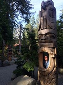 Carved Indigenous Tote, in forest