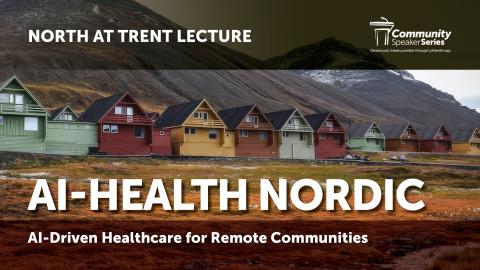 Arcticness©Linnea+Nordstrom. A row of peaked cabins fronted by tundra moss with mountains behind.