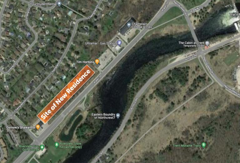 A Map showing the new construction location on Water St.