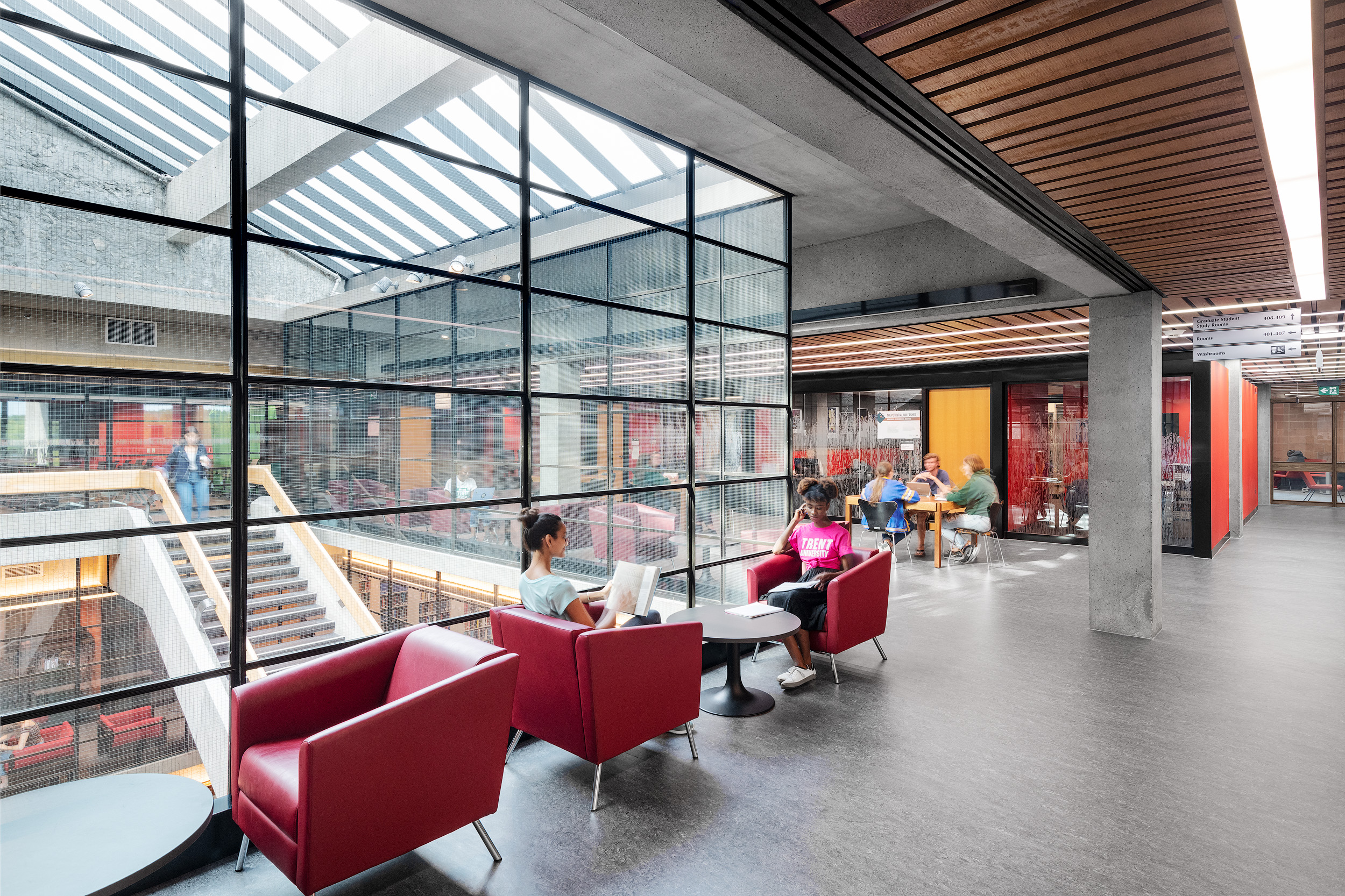 Interior view of the third floor of the Bata Library