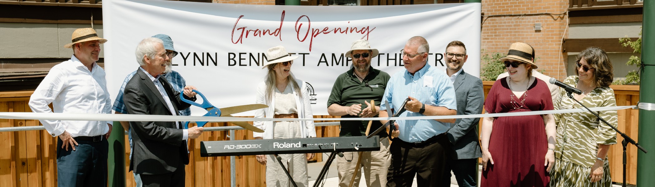 The ribbon cutting ceremony at the amphitheatre