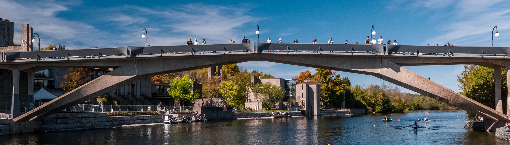 Students standing on the Faryon Bridge