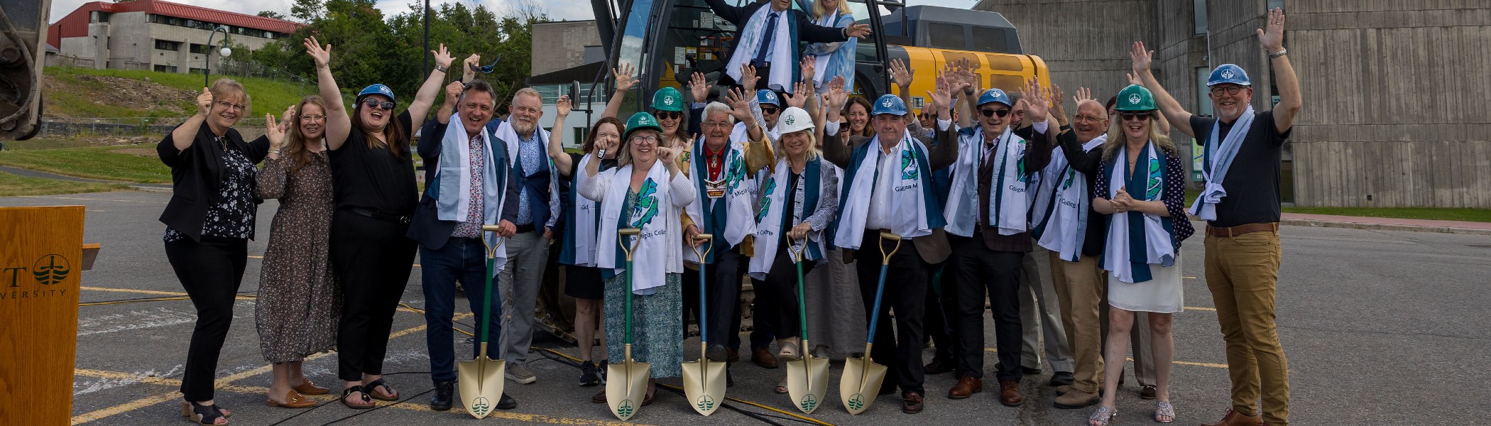 Dignitaries at the Gidigaa Migizi College groundbreaking 