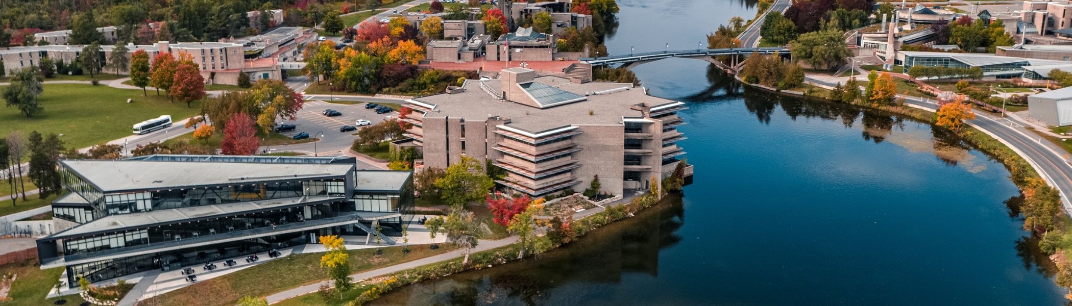 An aerial view of the Symons campus