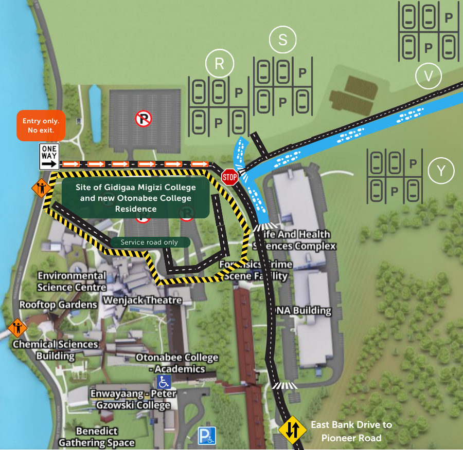 A visual map of changes to the area as described in the text on this page.