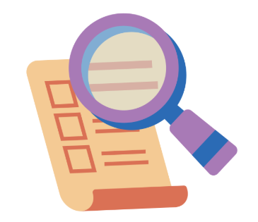 magnifying glass on paper