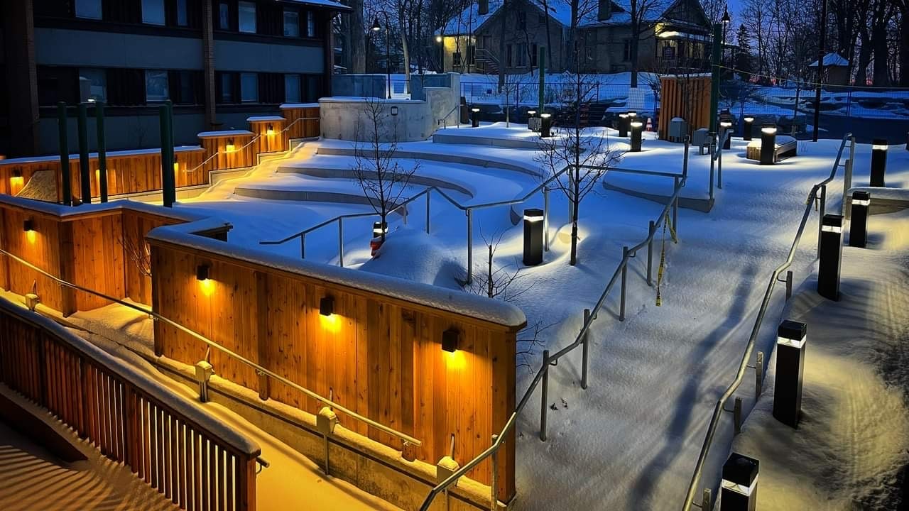 The amphitheatre on a winter evening