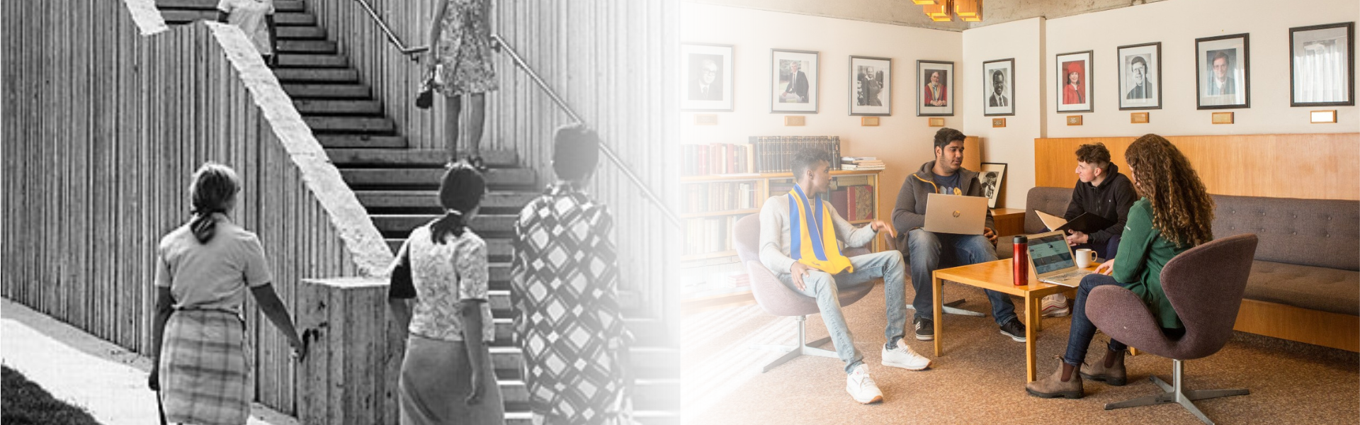 A collage of vintage and modern images