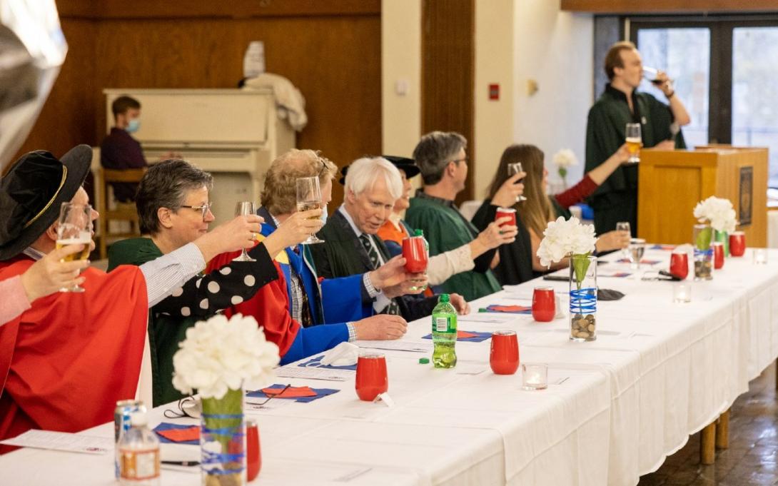 Toasting at a Champlain Dinner