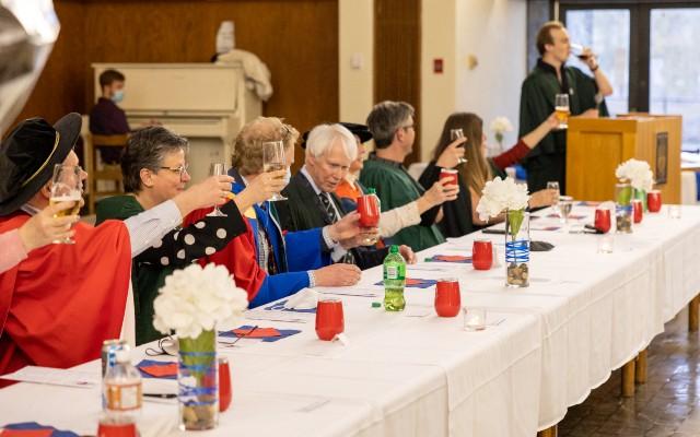 Champlain staff at a dinner