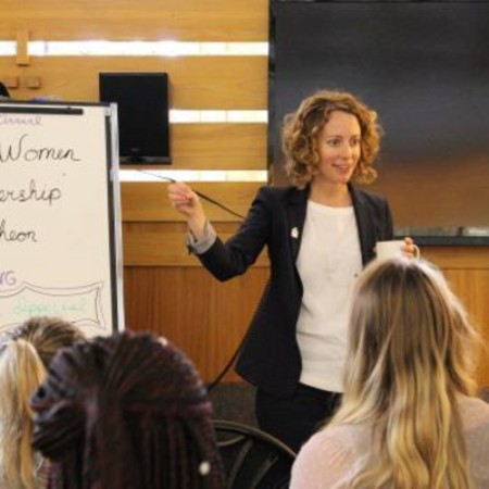 A speaker leading a workshop