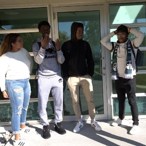 A group of students outside OC