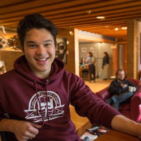 A student in The Trend Cafe