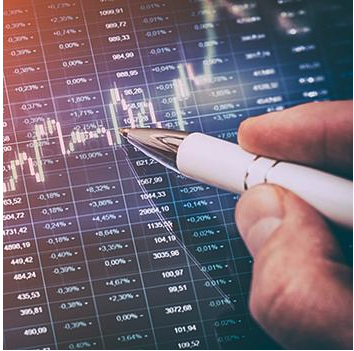 A graphic of financial figures