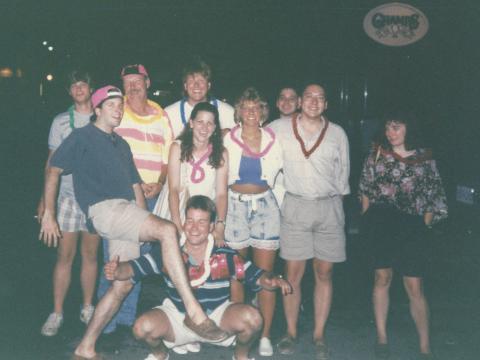 A photo of OC students from the 80s