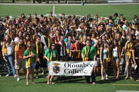 A large group of Otonabee studens during Orientation Week in 2009