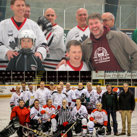A collage of images of the Team Trend Hockey Tournament