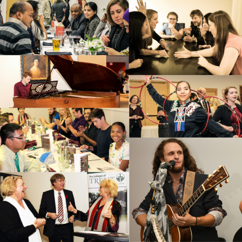 A collage of dinner photos