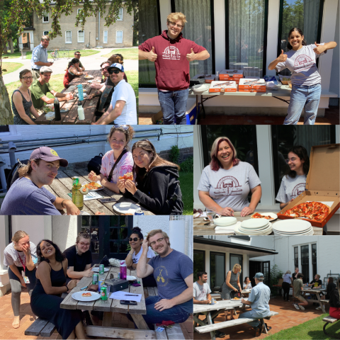 A collage of Pizza Friday photos