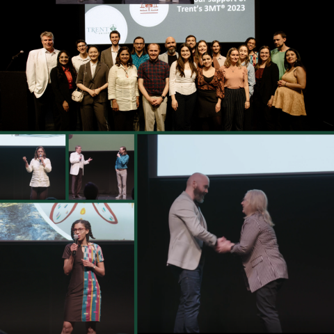 A collage of Three Minute Thesis photos